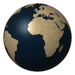 Slowly rotating globe representing Andeantek's international perspective